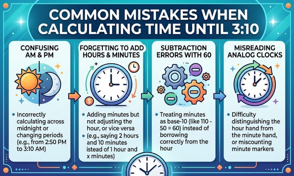 Common Mistakes When Calculating Time Until 3:10