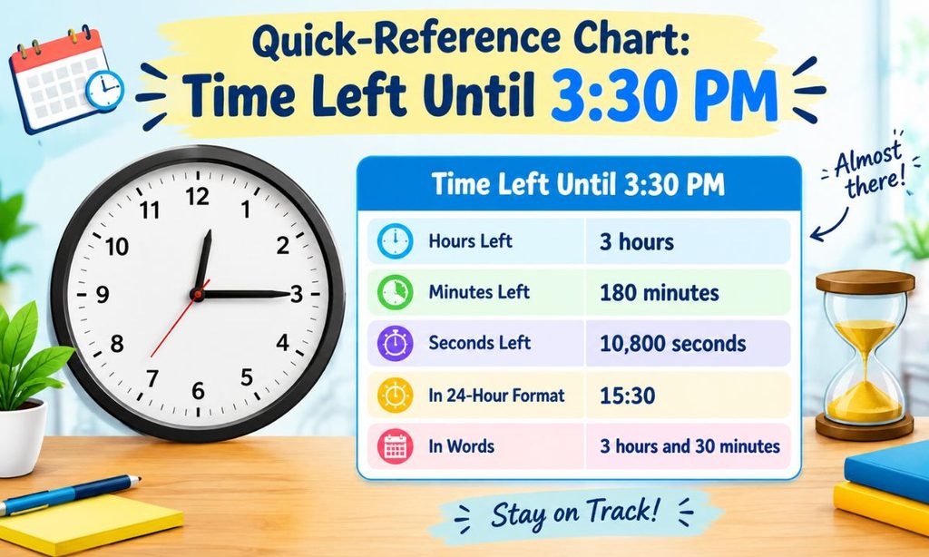 Quick-Reference Chart Time Left Until 330 PM